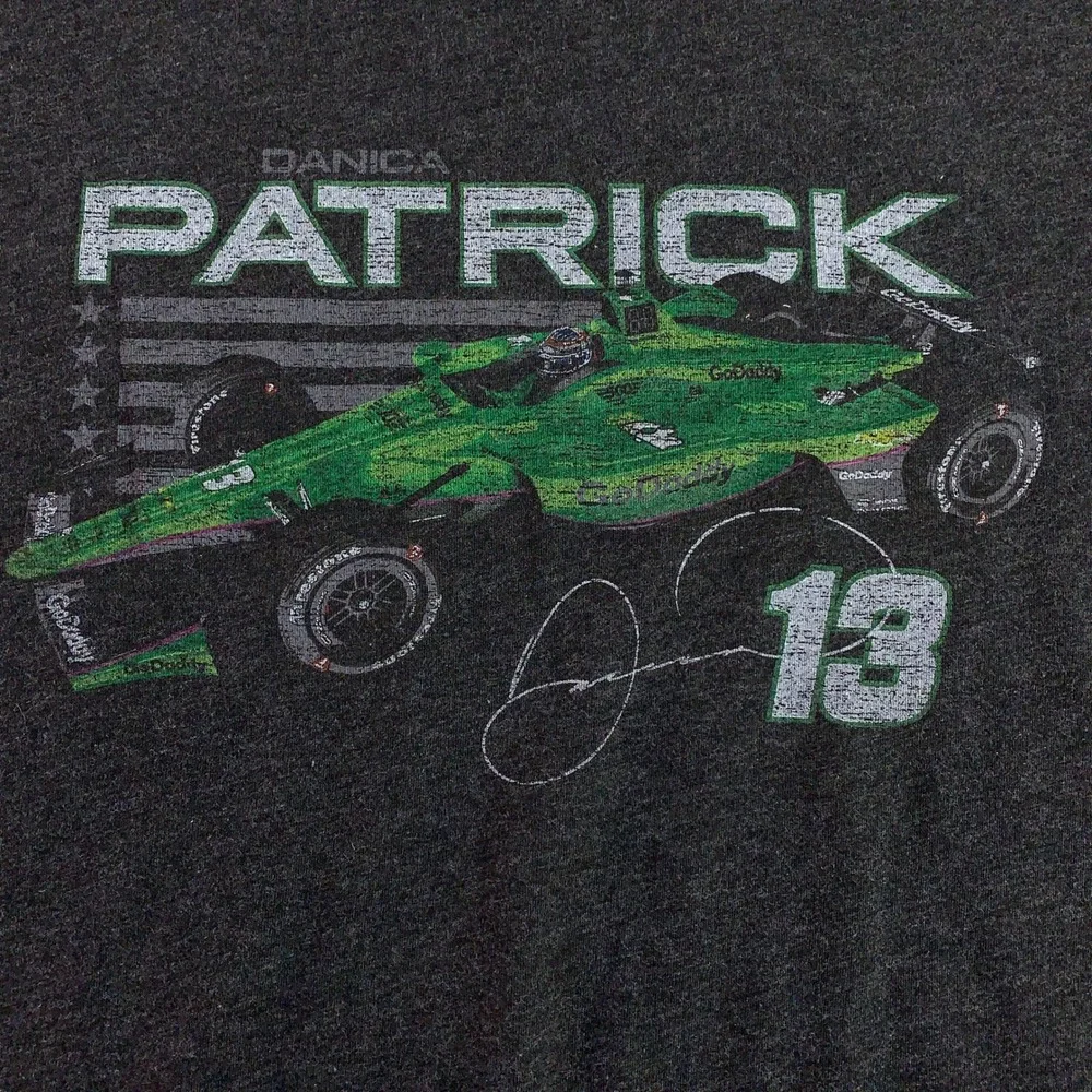 IndyCar Mens Large Gray Danica Patrick GoDaddy Racing Graphic T-Shirt